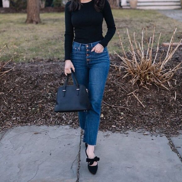 Rothy's Mary Jane The Point Bow Tie Flats in Black Size 6.5 - Picture 5 of 12